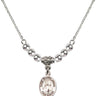 Saint Jeanne Jugan Crystal Necklace | 1/2 inch | 4mm Beads   Sterling Silver