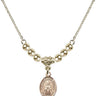 Our Lady of Rosa Mystica Crystal Necklace | 1/2 inch | 4mm Beads   14kt Gold Filled