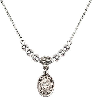 Collar de cristal de Nuestra Señora Rosa Mística | 1/2 pulgada | Cuentas de 4 mm