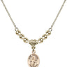 Saint Theodore Stratelates Crystal Necklace | 1/2 inch | 4mm Beads   14kt Gold Filled
