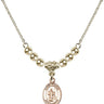 Saint Maron Crystal Necklace | 1/2 inch | 4mm Beads   14kt Gold Filled