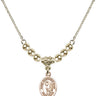 Saint Margaret Mary Alacoque Crystal Necklace | 1/2 inch | 4mm Beads   14kt Gold Filled