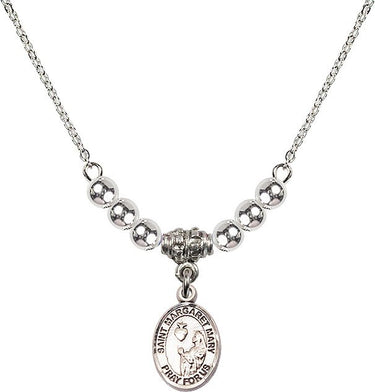 Collar de cristal de Santa Margarita María Alacoque | 1/2 pulgada | Cuentas de 4 mm