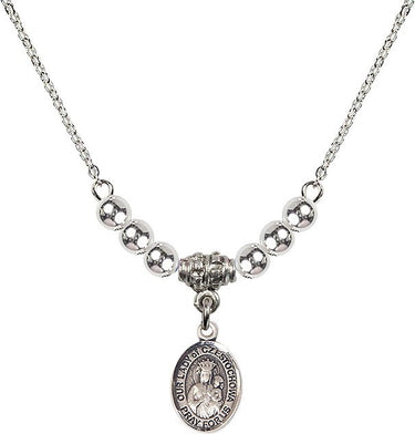 Collar de cristal de Nuestra Señora de Czestochowa | 1,27 cm | Cuentas de 4 mm