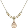 Saint Joseph Marello Crystal Necklace | 1/2 inch | 4mm Beads   14kt Gold Filled