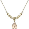 Saint Peter Claver Crystal Necklace | 1/2 inch | 4mm Beads   14kt Gold Filled