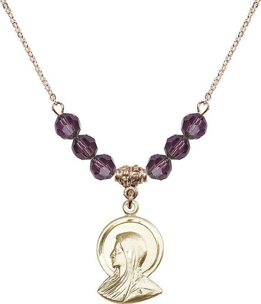 Madonna Birthstone Necklace | 7/8 inch | 6mm Beads | N30-0020