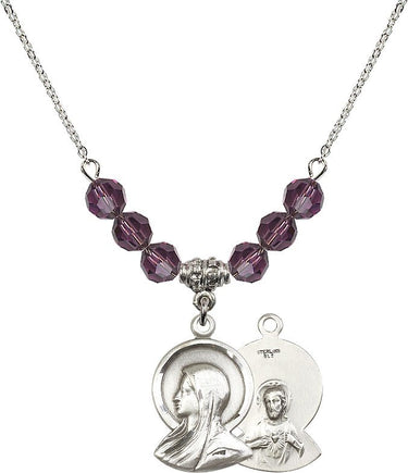 Madonna Birthstone Necklace | 7/8 inch | 6mm Beads | N30-0020