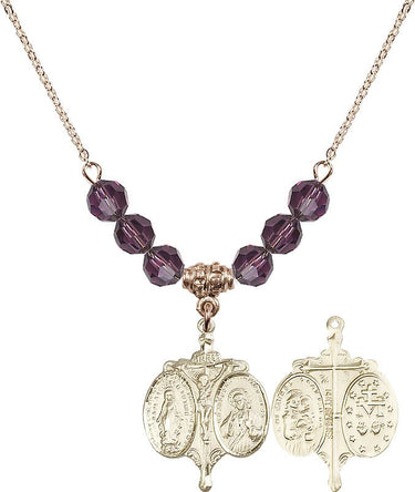 Novena Birthstone Necklace | 7/8 inch | 6mm Beads