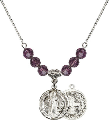 St. Benedict Birthstone Necklace | 5/8 inch | 6mm Beads