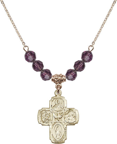 5-Way Birthstone Necklace | 1 inch | 6mm Beads