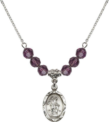 Guardian Angel Birthstone Necklace | 3/4 inch | 6mm Beads