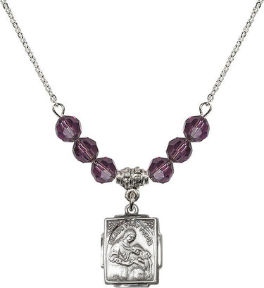 Saint Anne Birthstone Necklace | 5/8 inch | 6mm Beads