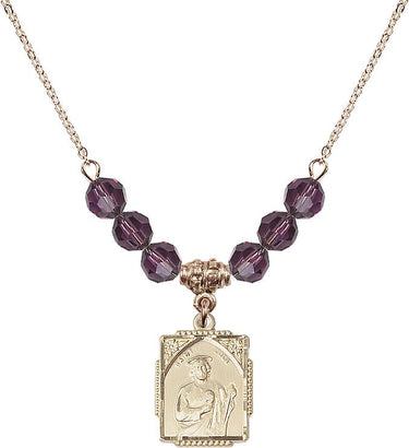 St. Jude Birthstone Necklace | 5/8 inch | 6mm Beads | N30-0804J