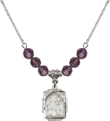 Saint Joseph Birthstone Necklace | 3/4 inch | 6mm Beads | N30-0804K