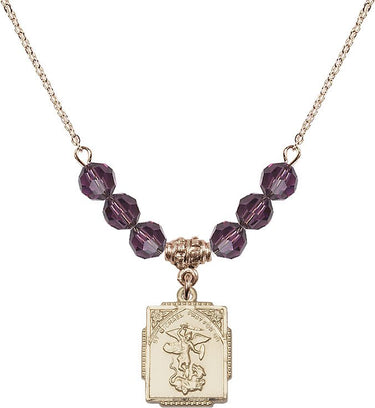 Saint Michael the Archangel Michael Birthstone Necklace | 5/8 inch