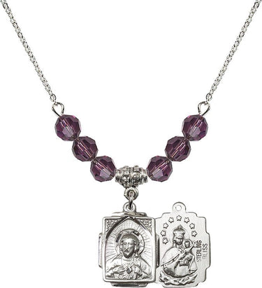 Collar escapulario con piedra de nacimiento | 5/8 pulgada | Cuentas de 6 mm | N30-0804S