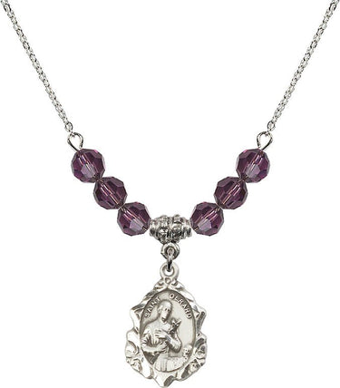 Saint Gerard Majella Birthstone Necklace | 3/4 inch | 6mm Beads