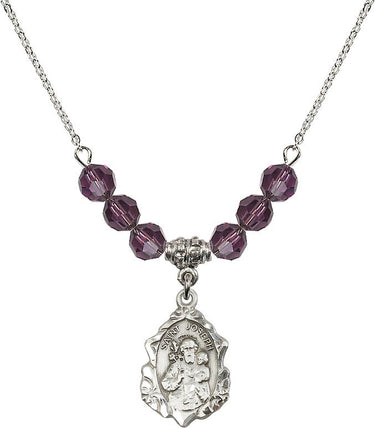 Saint Joseph Birthstone Necklace | 3/4 inch | 6mm Beads | N30-0822K