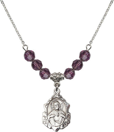Collar Escapulario con Piedra de Nacimiento | 1.9 cm | Cuentas de 6 mm | N30-0822S