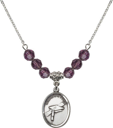 Graduation Birthstone Necklace | 3/4 inch | 6mm Beads
