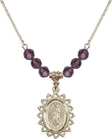 Collar con piedra natal de Nuestra Señora de Guadalupe | 1 pulgada