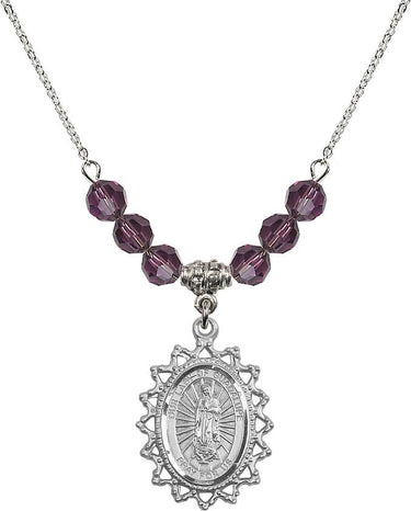 Collar con piedra natal de Nuestra Señora de Guadalupe | 1 pulgada