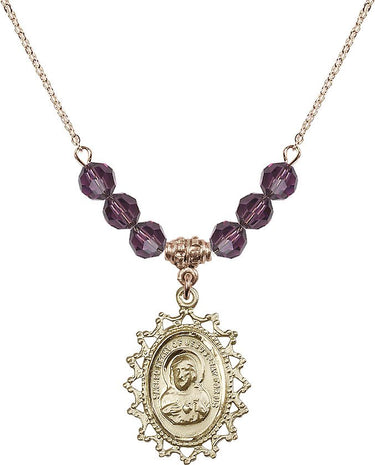 Collar escapulario de piedra de nacimiento | 2,54 cm | Cuentas de 6 mm