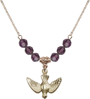 Holy Spirit Birthstone Necklace | 3/4 inch | 6mm Beads | N30-1628