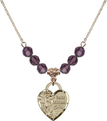 Saint Michael the Archangel Michael Birthstone Necklace | 3/4 inch | N30-3203