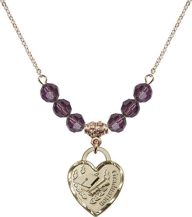 Graduation Heart Birthstone Necklace | 3/4 inch | 6mm Beads