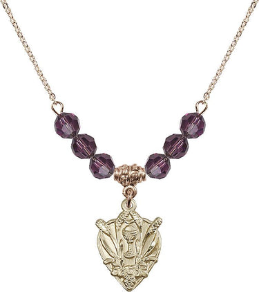 Communion Birthstone Necklace | 3/4 inch | 6mm Beads