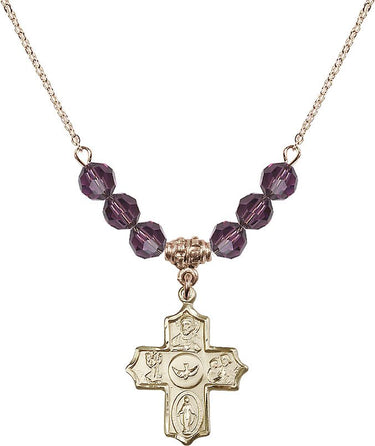 5-Way Birthstone Necklace | 7/8 inch | 6mm Beads