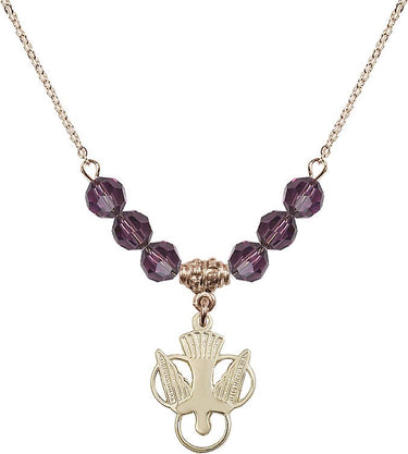 Holy Spirit Birthstone Necklace | 3/4 inch | 6mm Beads | N30-5430