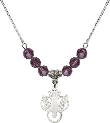 Holy Spirit Birthstone Necklace | 3/4 inch | 6mm Beads | N30-5430