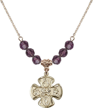 5-Way Birthstone Necklace | 3/4 inch | 6mm Beads