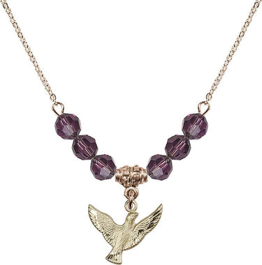 Holy Spirit Birthstone Necklace | 1/2 inch | 6mm Beads