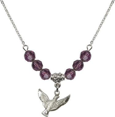Holy Spirit Birthstone Necklace | 1/2 inch | 6mm Beads