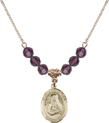 Saint Frances Cabrini Birthstone Necklace | 3/4 inch
