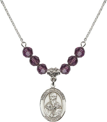 Saint Alexander Constantinople Birthstone Necklace | 6mm Beads