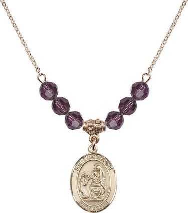 Saint Catherine of Siena Birthstone Necklace | 6mm Beads