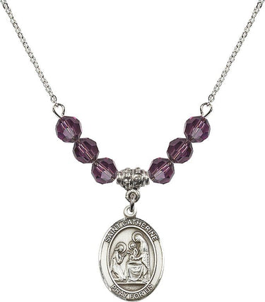 Saint Catherine of Siena Birthstone Necklace | 6mm Beads
