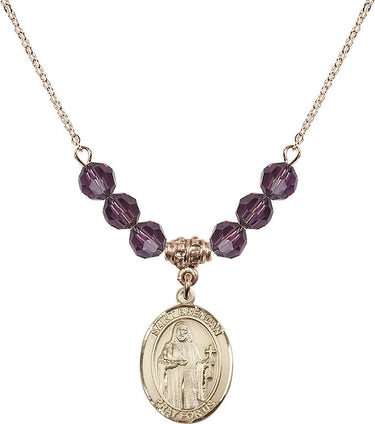 Saint Brendan the Navigator Birthstone Necklace | 6mm Beads