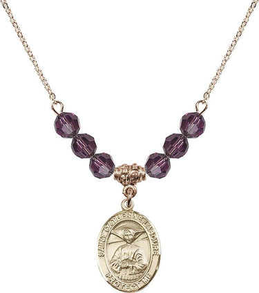 St. Catherine Laboure Birthstone Necklace | 3/4 inch | 6mm Beads