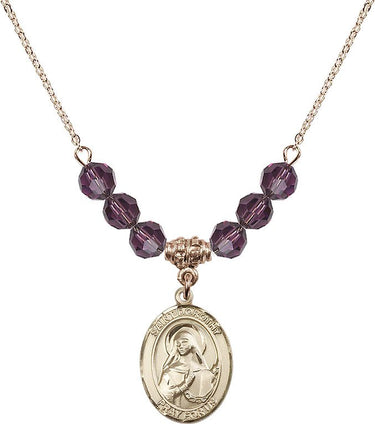 St. Dorothy Birthstone Necklace | 3/4 inch | 6mm Beads
