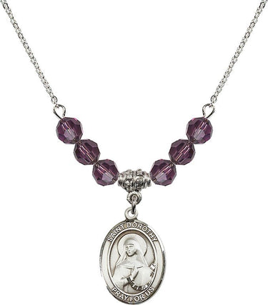 St. Dorothy Birthstone Necklace | 3/4 inch | 6mm Beads