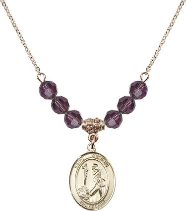 St. Dominic de Guzman Birthstone Necklace | 3/4 inch | 6mm Beads