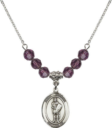 St. Florian Birthstone Necklace | 3/4 inch | 6mm Beads | N30-8034