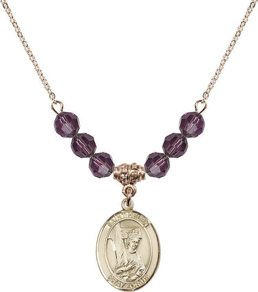 Collar de Santa Elena con piedra de nacimiento | 1,9 cm | Cuentas de 6 mm
