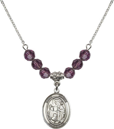 Collar de San Santiago el Mayor con piedra de nacimiento | 1,9 cm | Cuentas de 6 mm